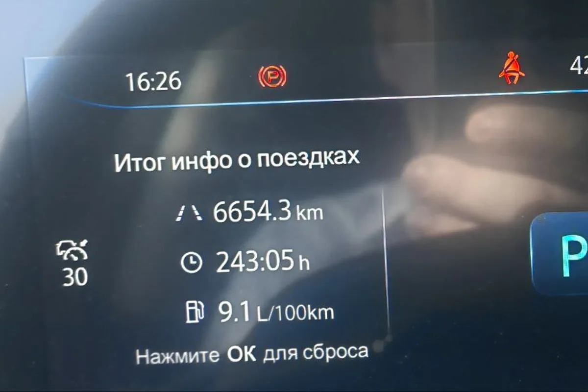 Итоговая статистика поездок на экране Changan CS35 Plus