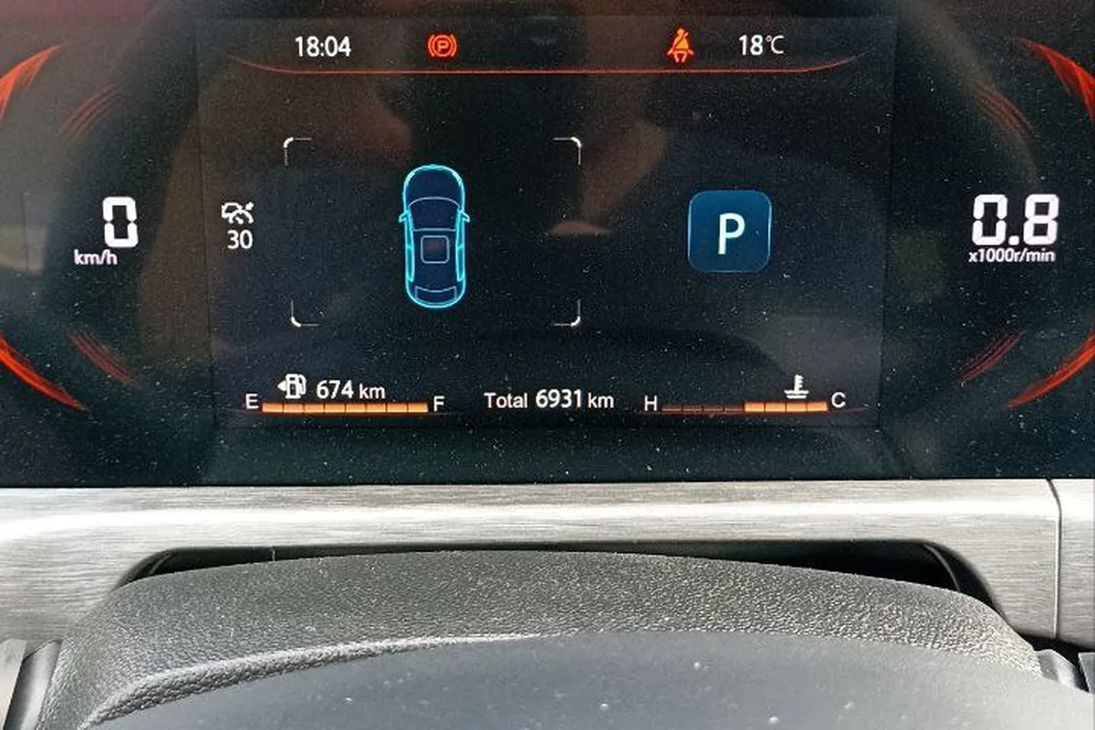 Приборная панель Changan CS35 Plus с информацией о поездке