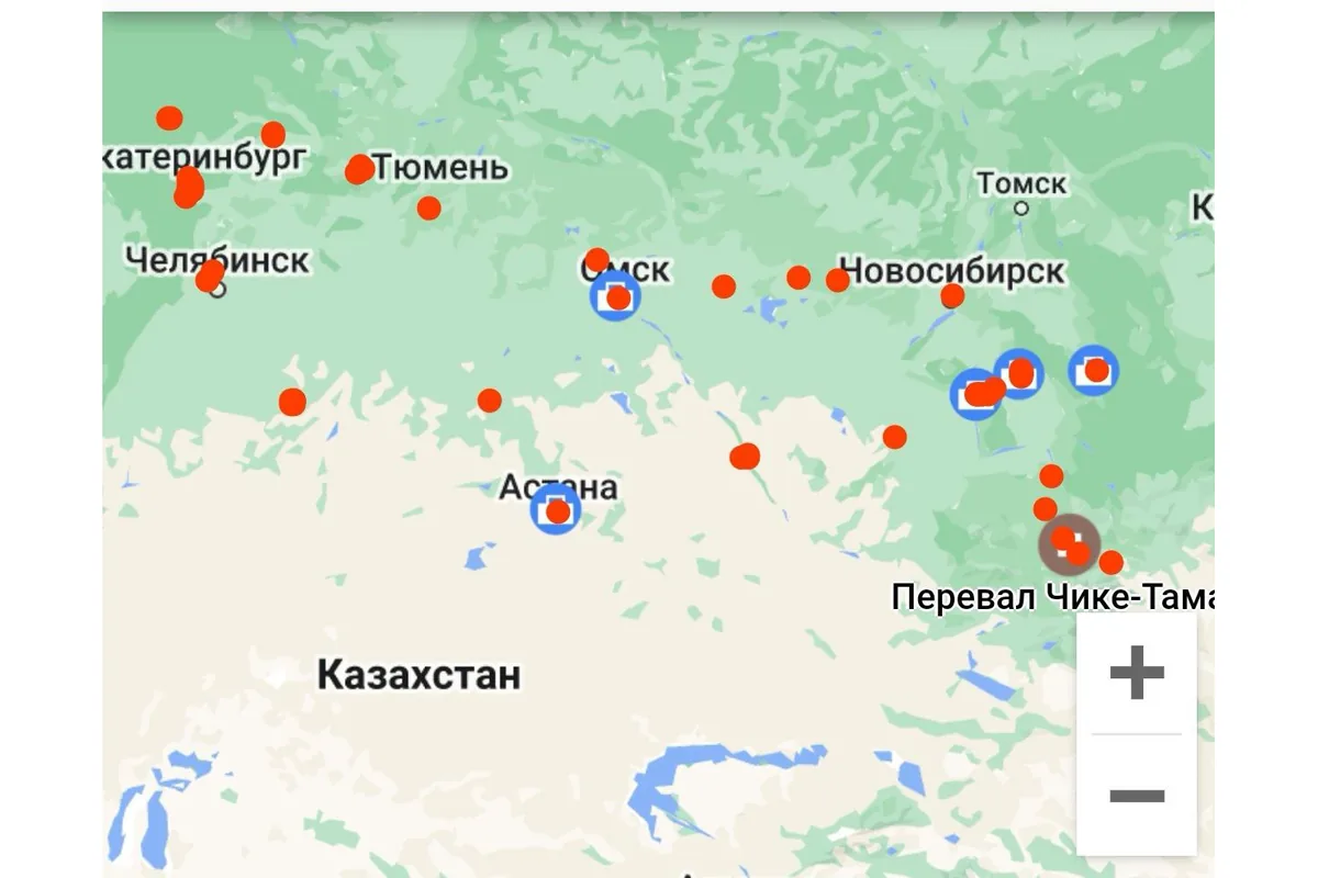 Карта маршрута дальней поездки на Haval Dargo