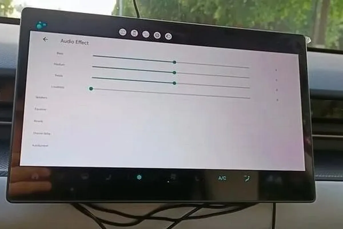 Экран настроек звука Jetour Dashing