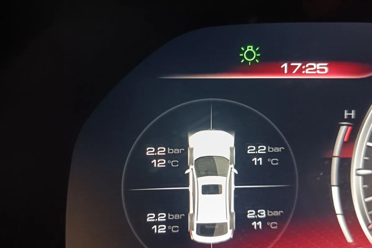 Давление и температура шин Haval F7 на приборной панели