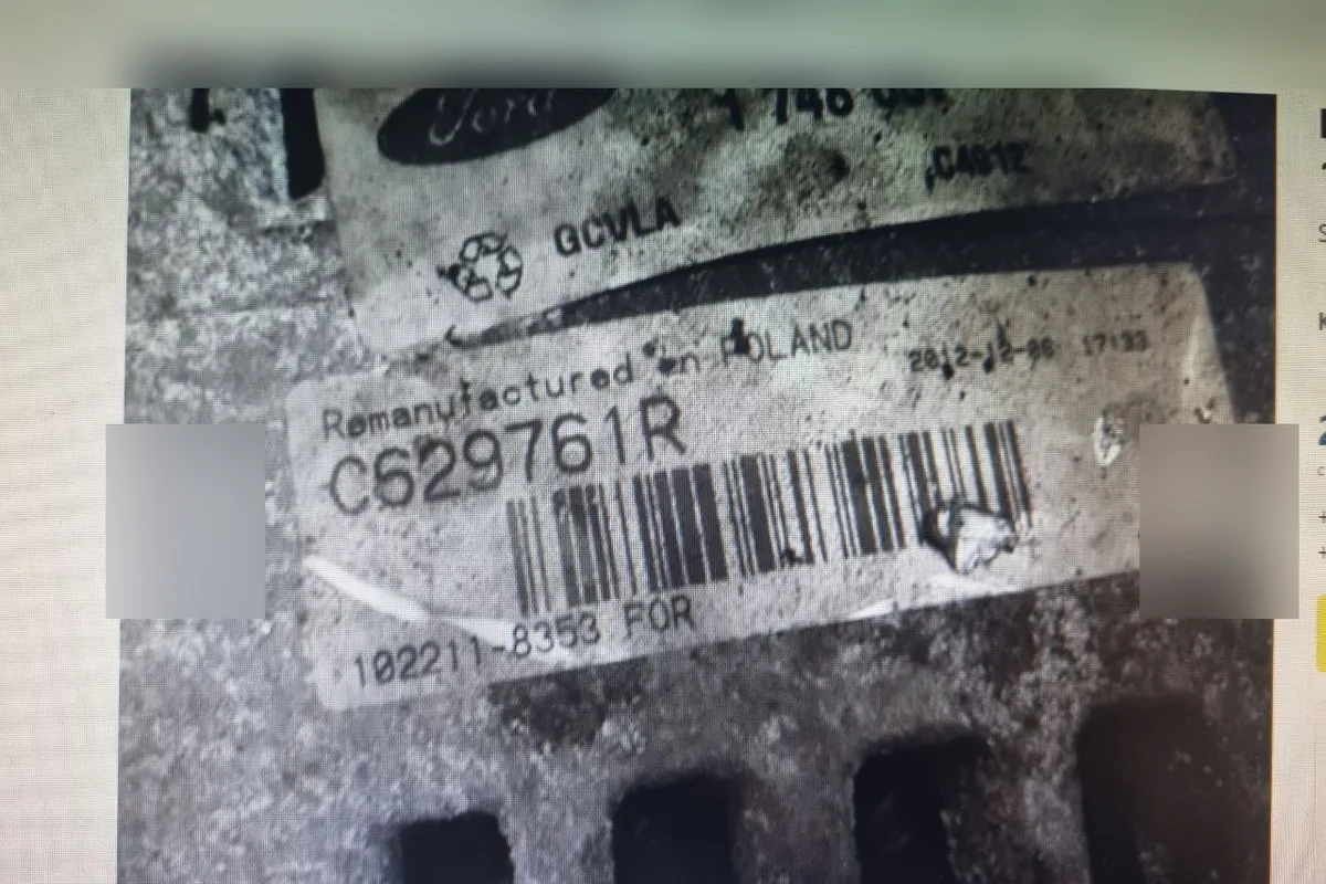 Наклейка восстановленного генератора Ford с номером C629761R