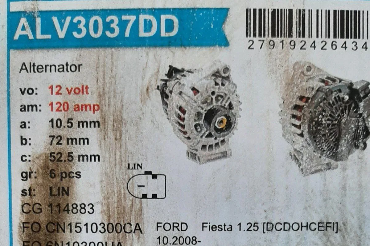 Коробка нового генератора Krauf ALV3037DD на 120 А
