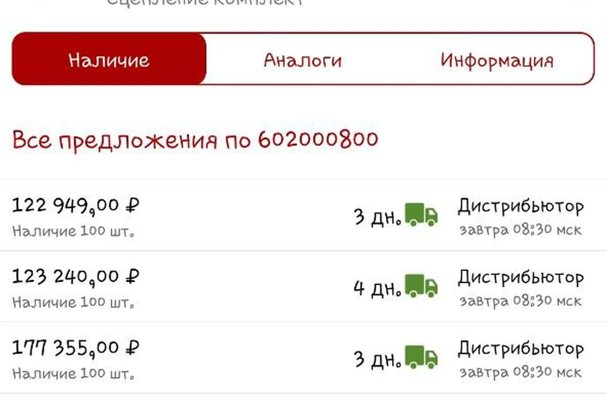 Цены на комплект LuK 602000800 для робота: от 122 949 рублей