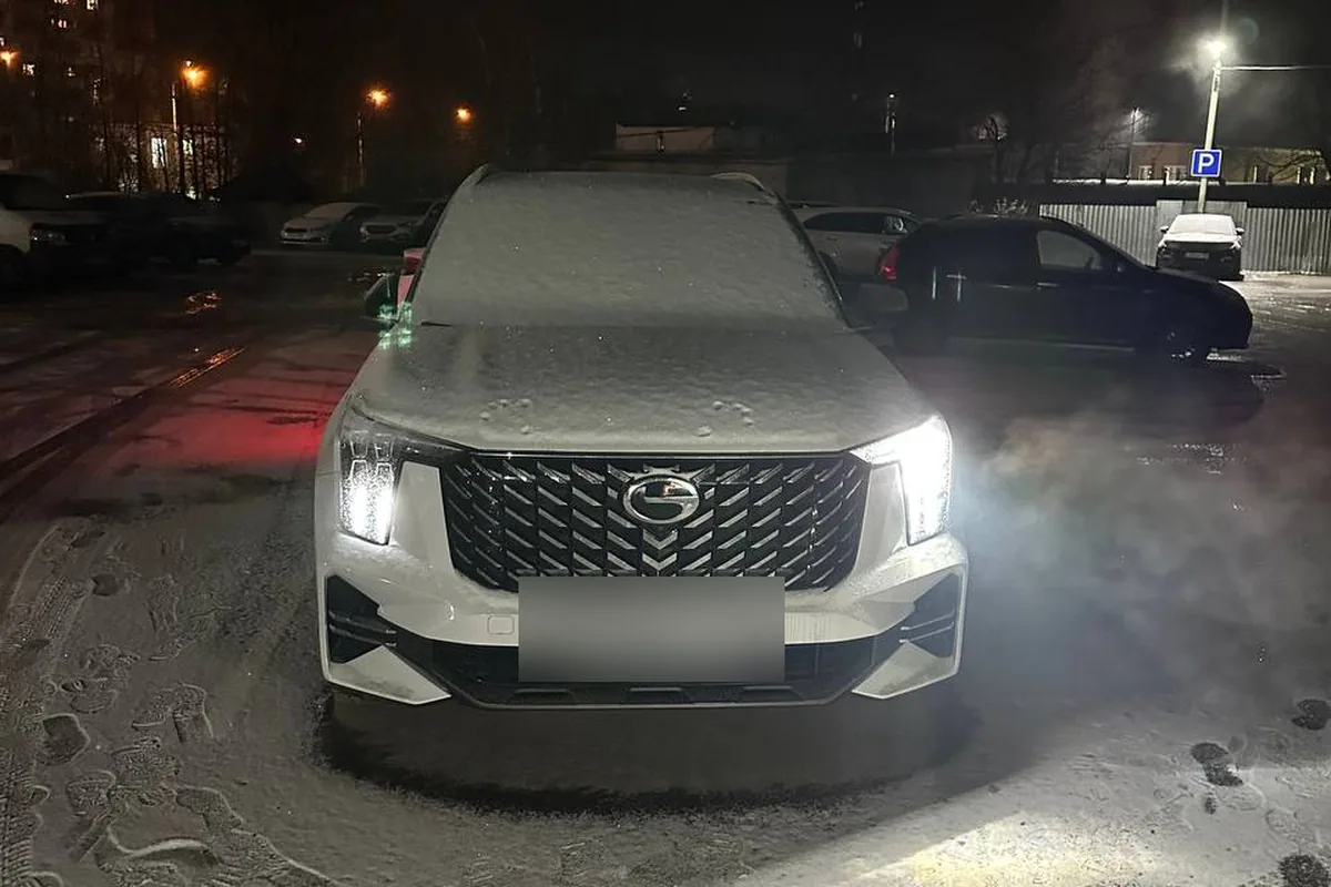 Заснеженный GAC GS8 после двух недель стоянки с разряженным аккумулятором