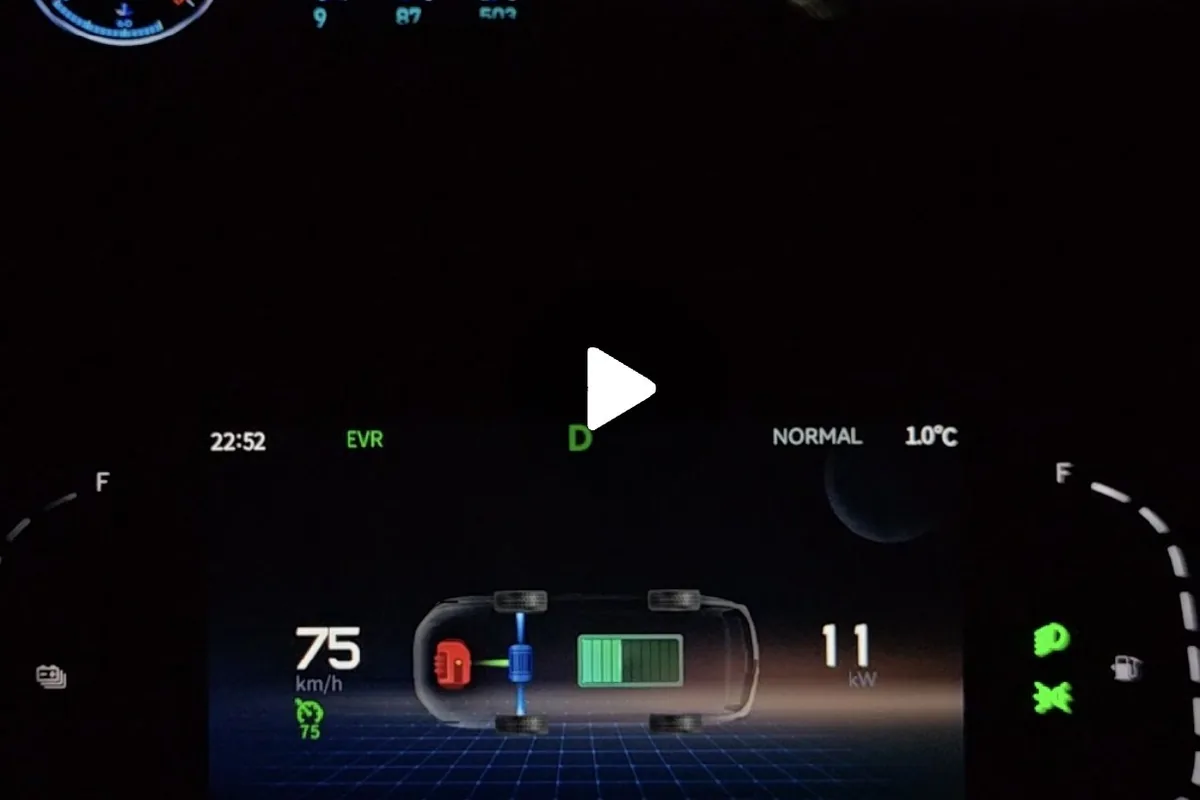 Приборная панель Evolute i-Space, режим EVR и NORMAL при 1 °C