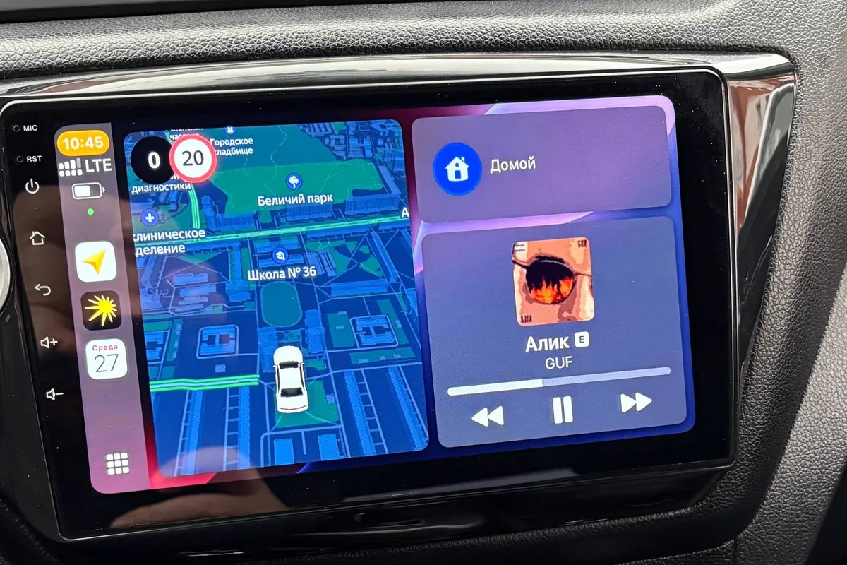CarPlay на андроид-магнитоле в Kia Rio 3 с навигатором и музыкой