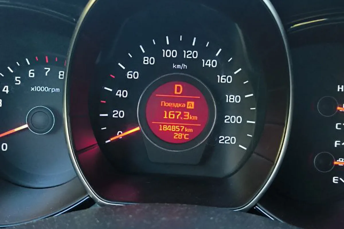 Одометр Kia Rio 3 на пробеге 184 857 км