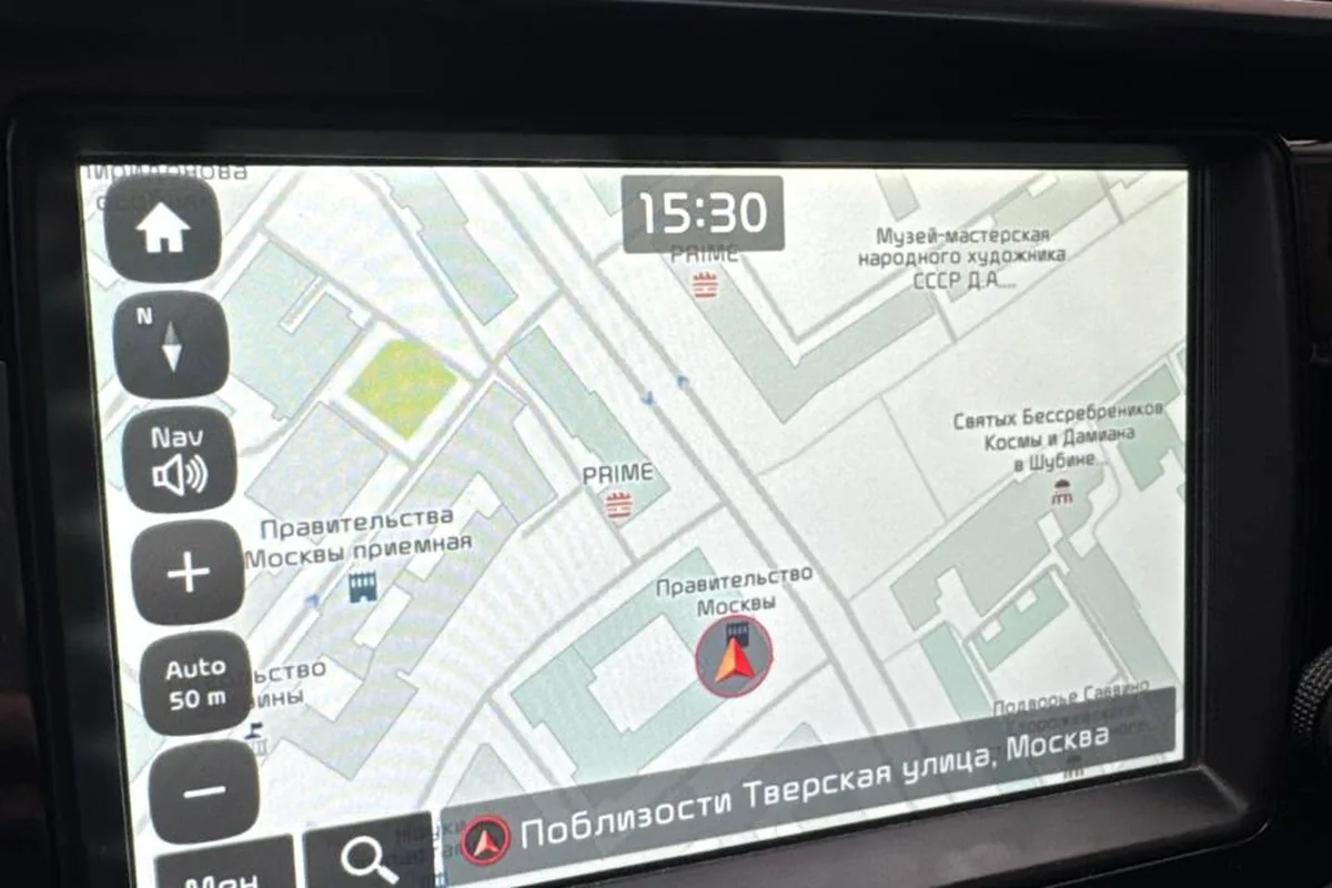Штатная навигация на экране магнитолы Kia Rio