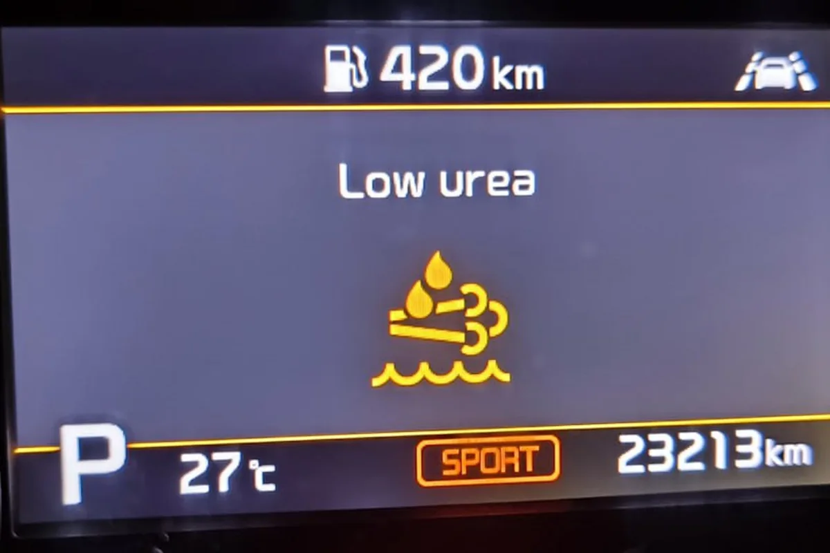 Сообщение Low urea на приборке дизельного Kia Sportage 4