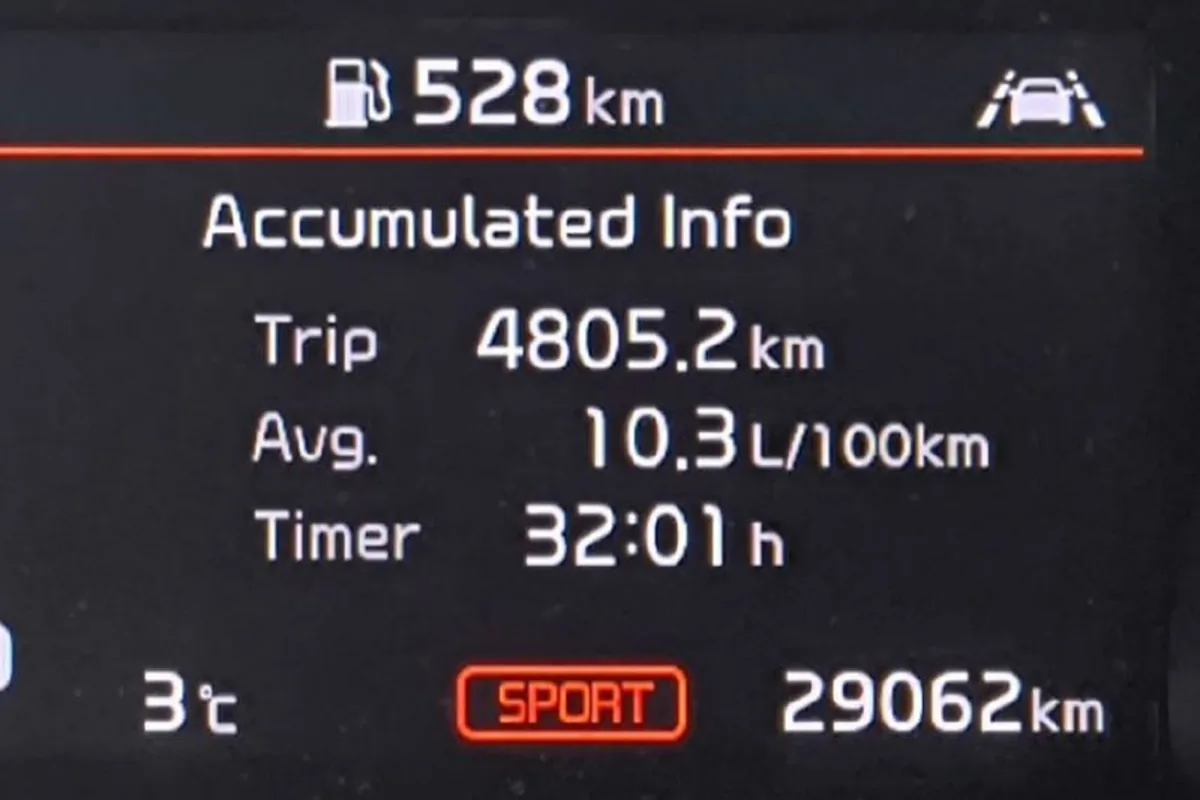 Экран Accumulated Info на приборке Kia Sportage 4