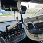 Видеорегистратор в Москвич 3: адаптер к плафону вместо проводов