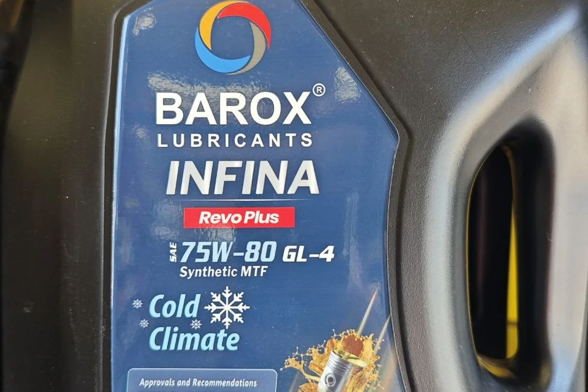 Канистра трансмиссионного масла Barox Infina 75W-80 GL-4 для механики