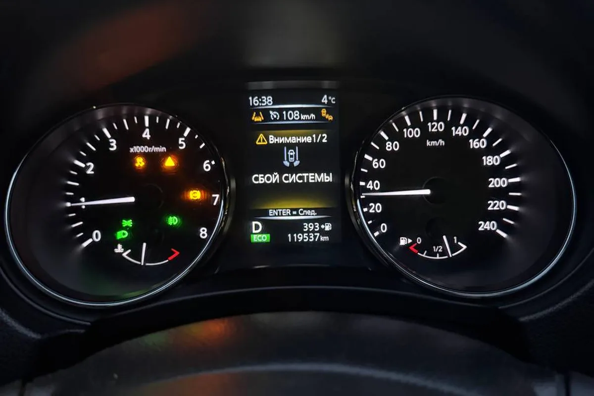 Сообщение «Сбой системы» на приборке Nissan Qashqai J11