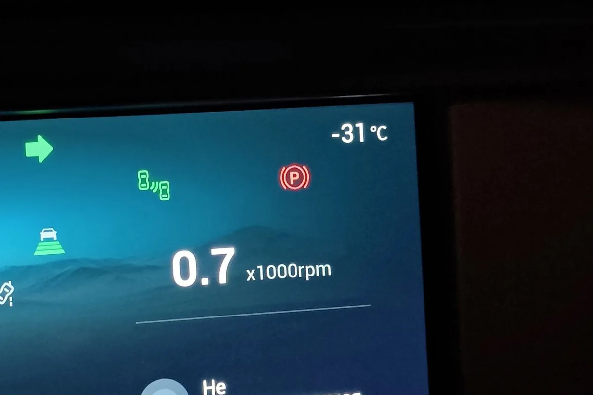 Приборная панель Jetour T2 после запуска в минус 31