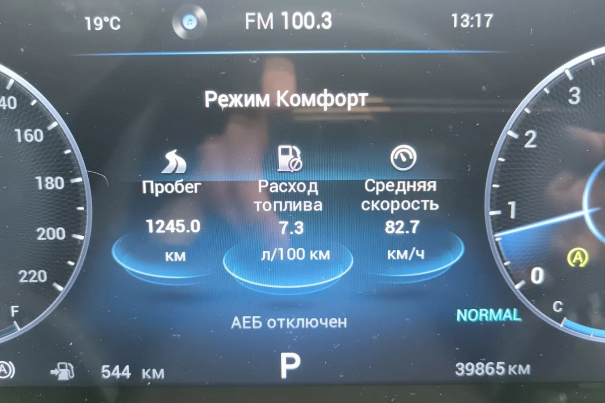 Приборная панель Chery Tiggo 8 Pro Max с надписью АЕБ отключен