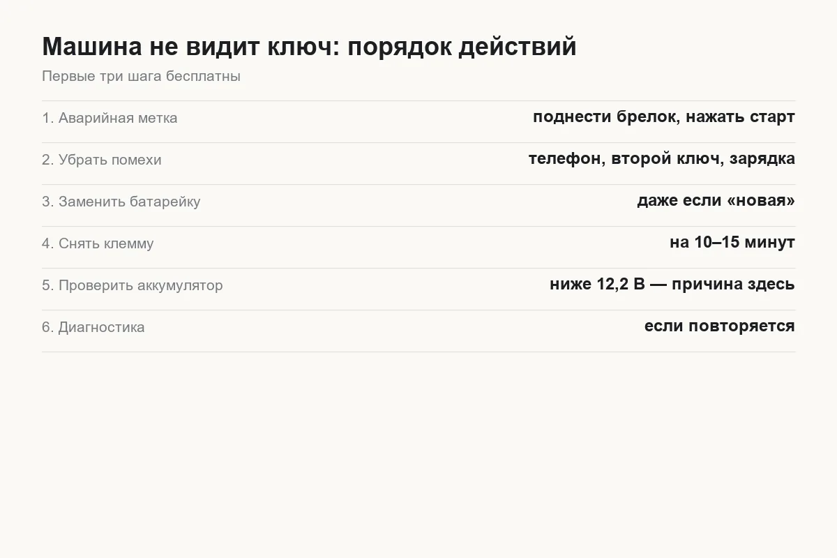 Порядок действий, если Tank 300 не видит ключ
