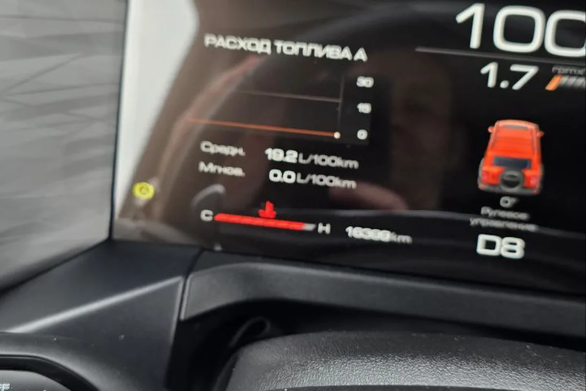 Сообщение об ошибке перегрева на приборной панели Tank 300