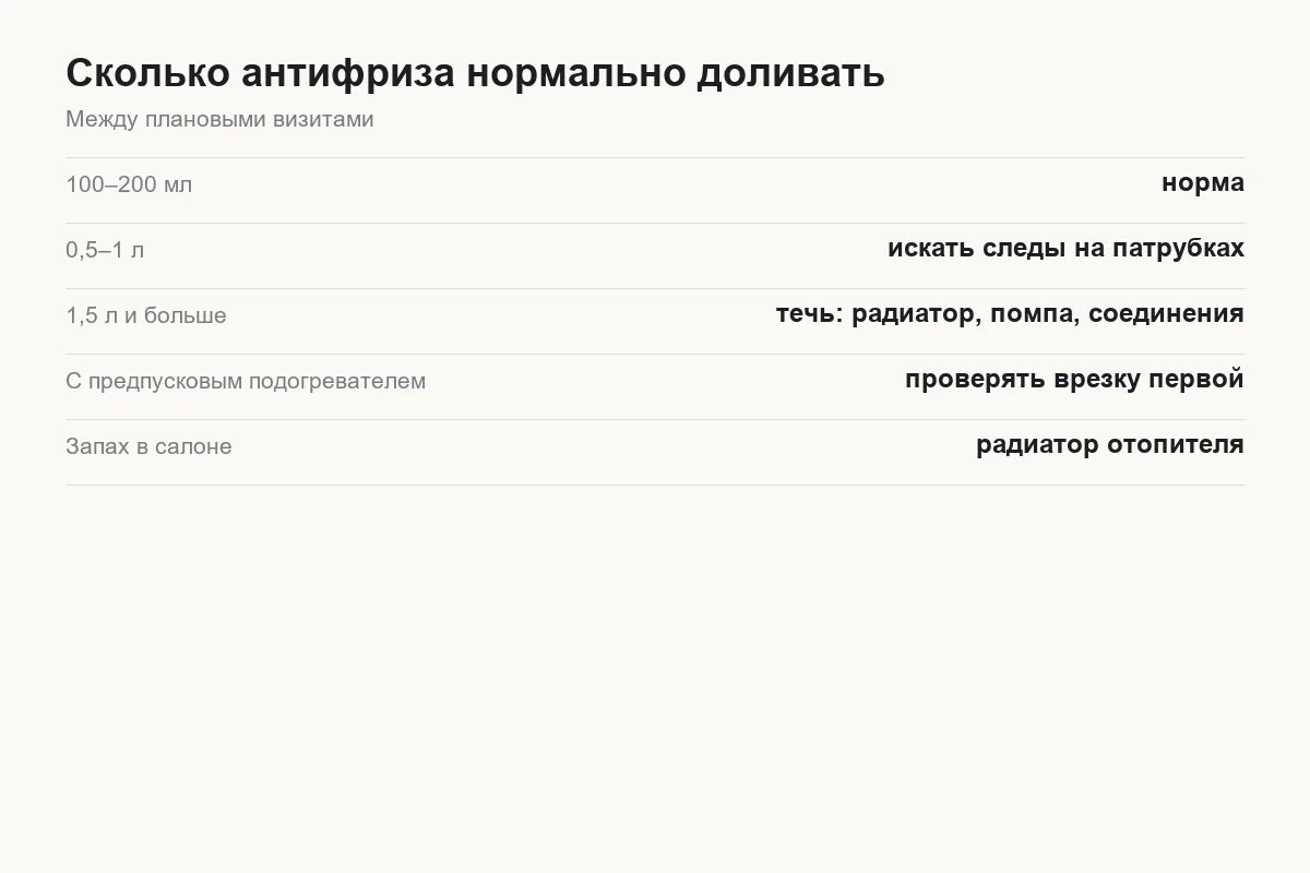 Норма долива антифриза Tank 300 и когда пора искать течь