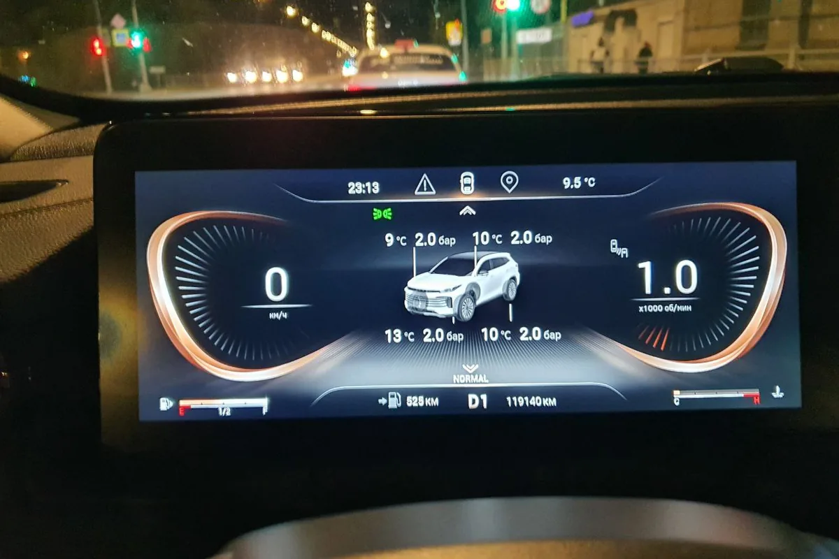 Панель приборов Exeed TXL с расходом