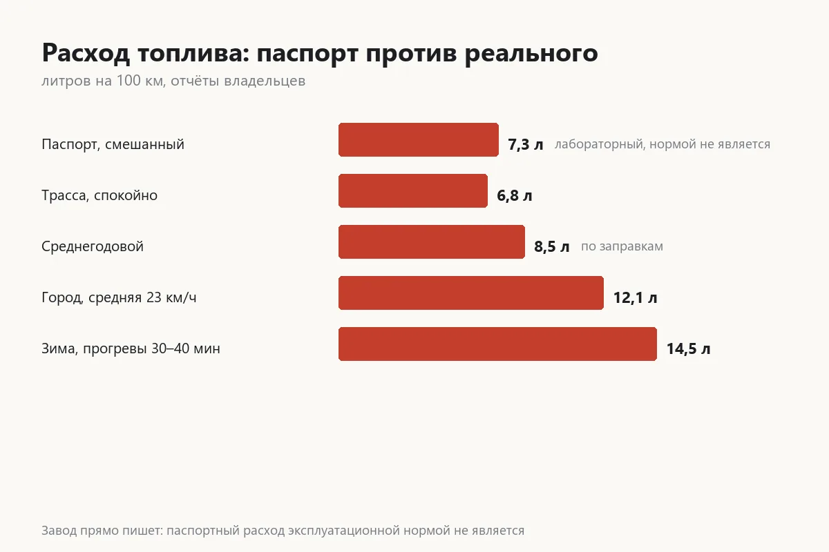 График реального расхода топлива Лады Весты