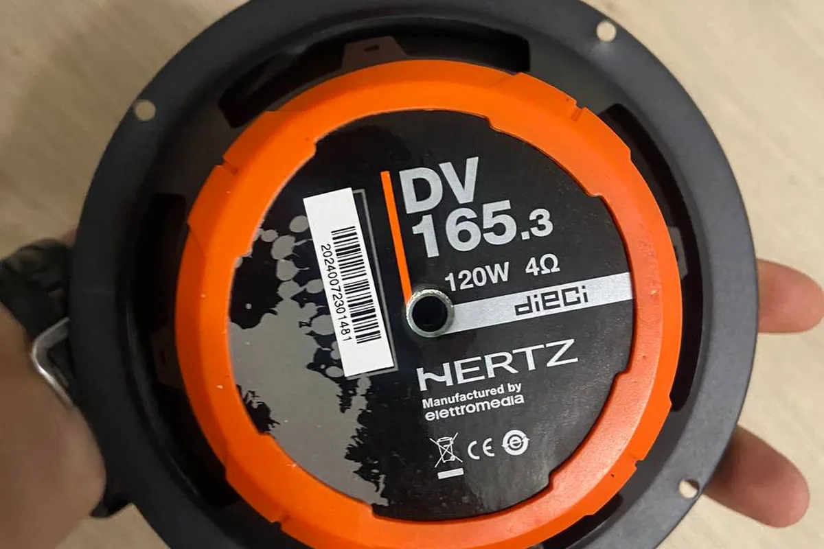 Обратная сторона динамика Hertz DV 165.3 с корзиной и магнитом