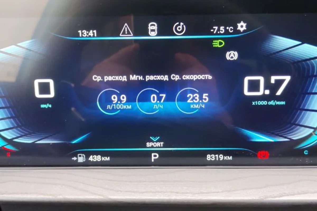 Расход 9,9 л на 100 км в городе у Exeed LX 1,5 на 92-м