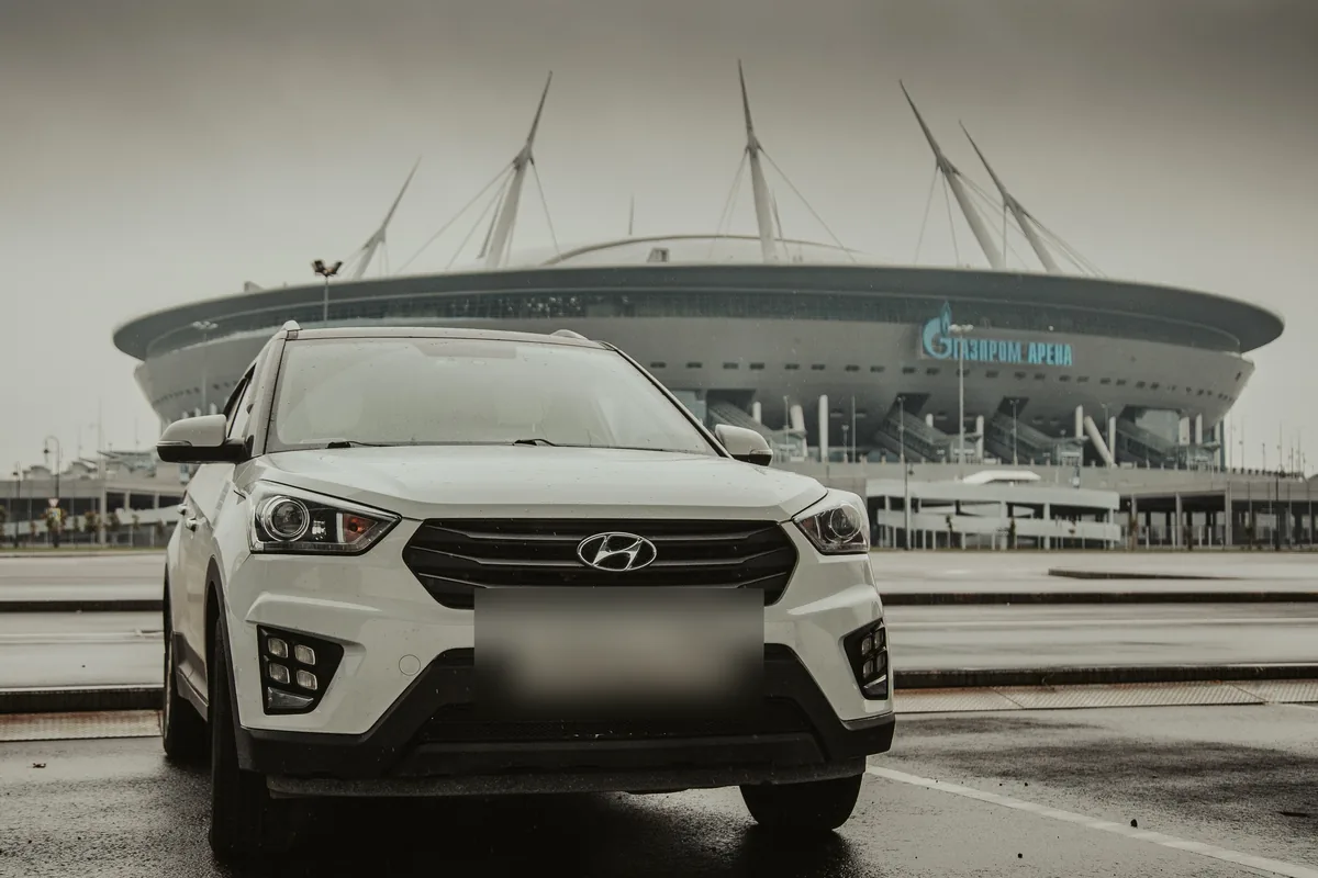 Hyundai Creta с линзованными фарами, вид спереди