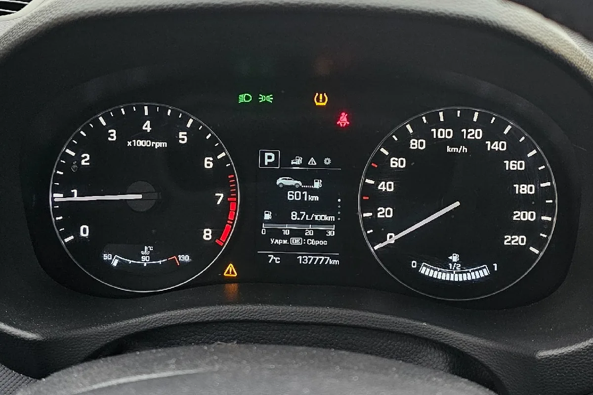 Лампа давления в шинах на приборке Hyundai Creta