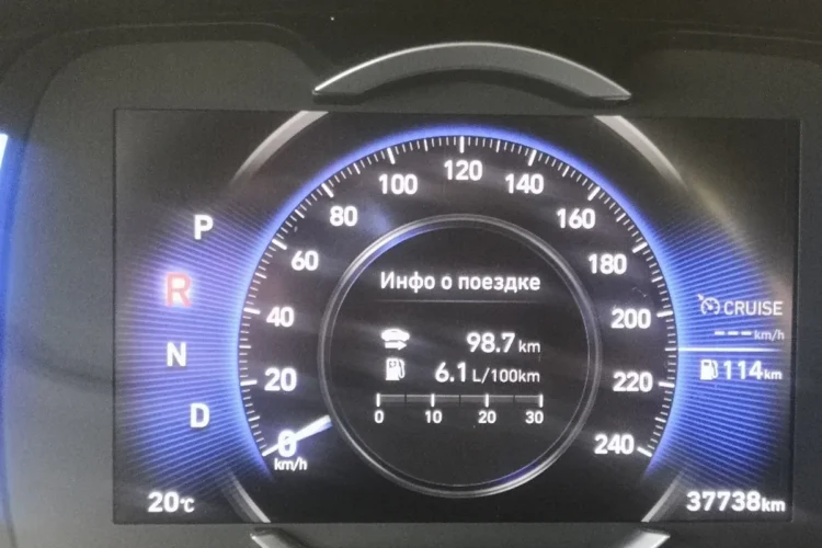 Цифровая приборка Hyundai Creta 2 с данными о поездке