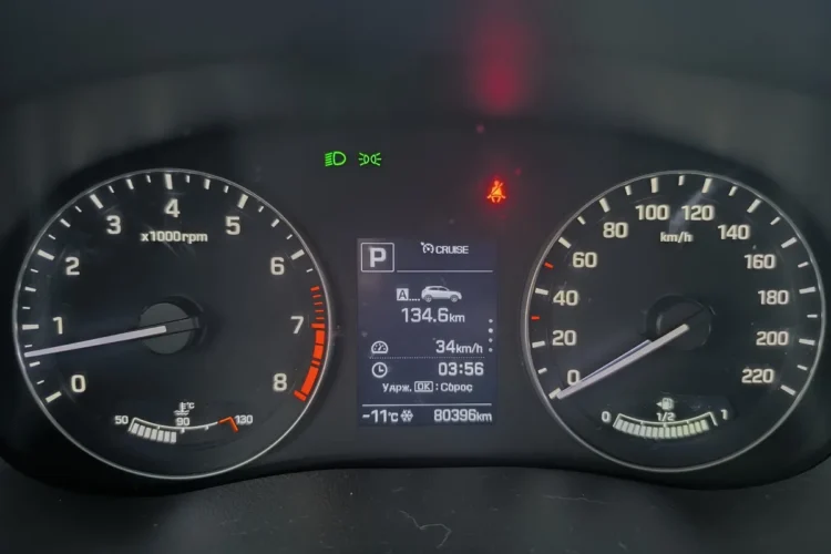 Бортовой компьютер Hyundai Creta зимой при −11 °C