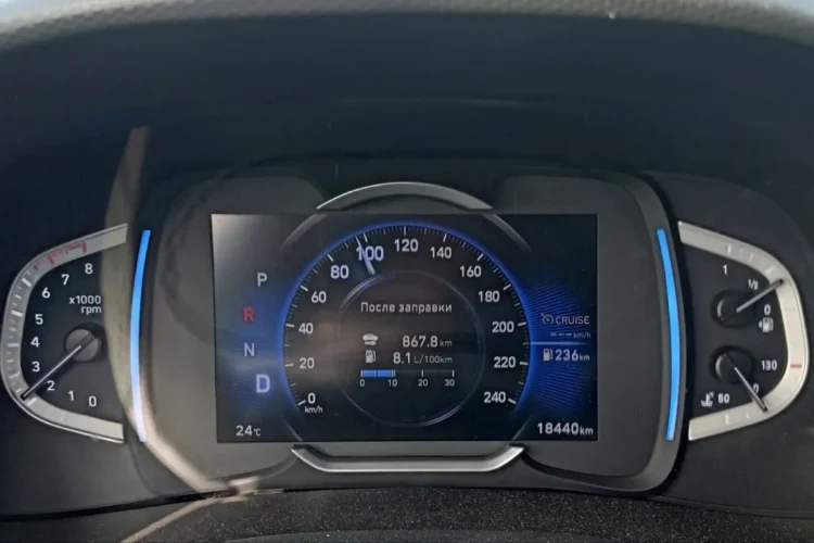 Пробег после заправки на приборке Hyundai Creta 2