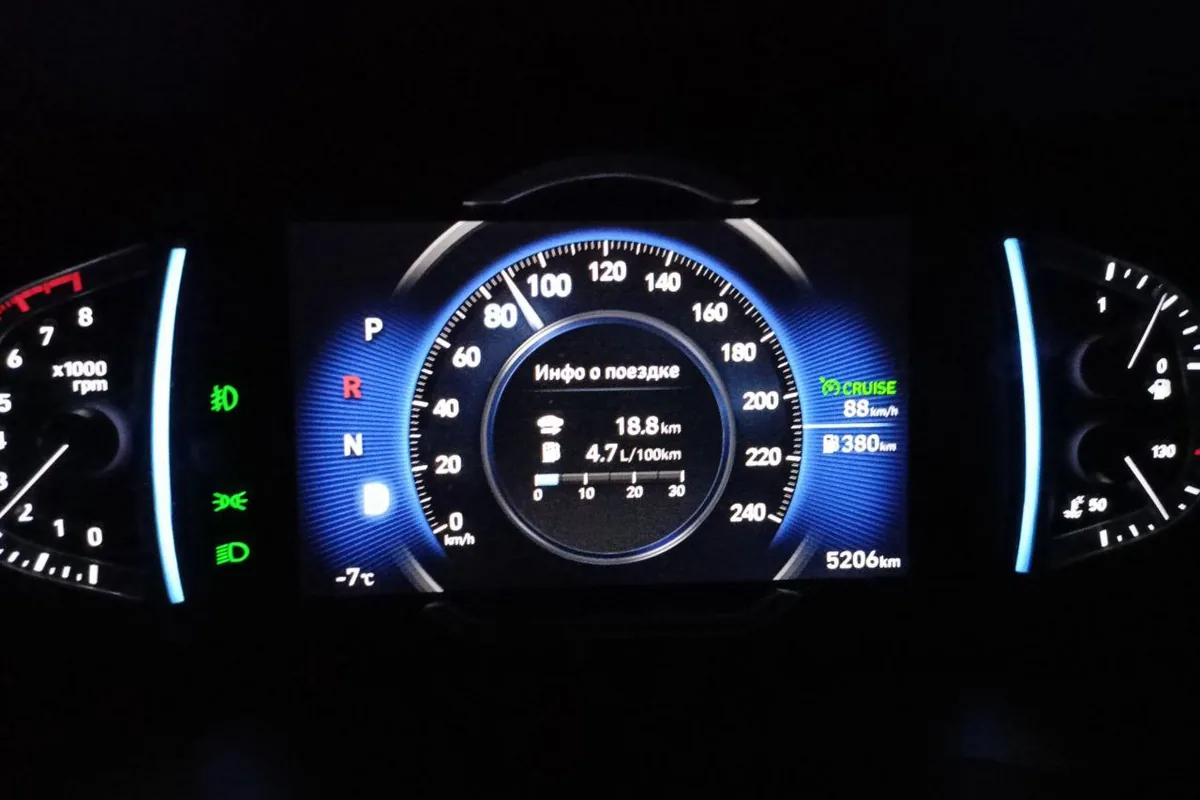 Цифровая приборка Hyundai Creta 2 с включённым круизом