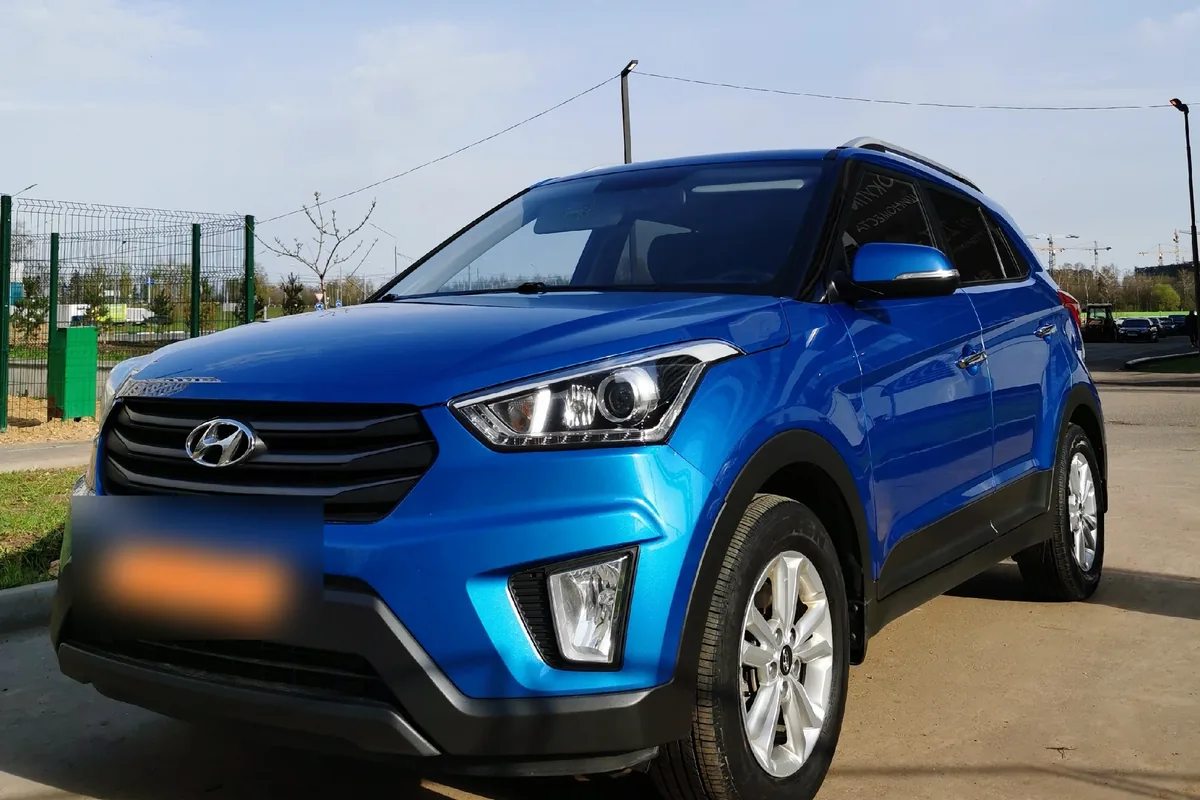 Синяя Hyundai Creta перед продажей после трёх лет владения