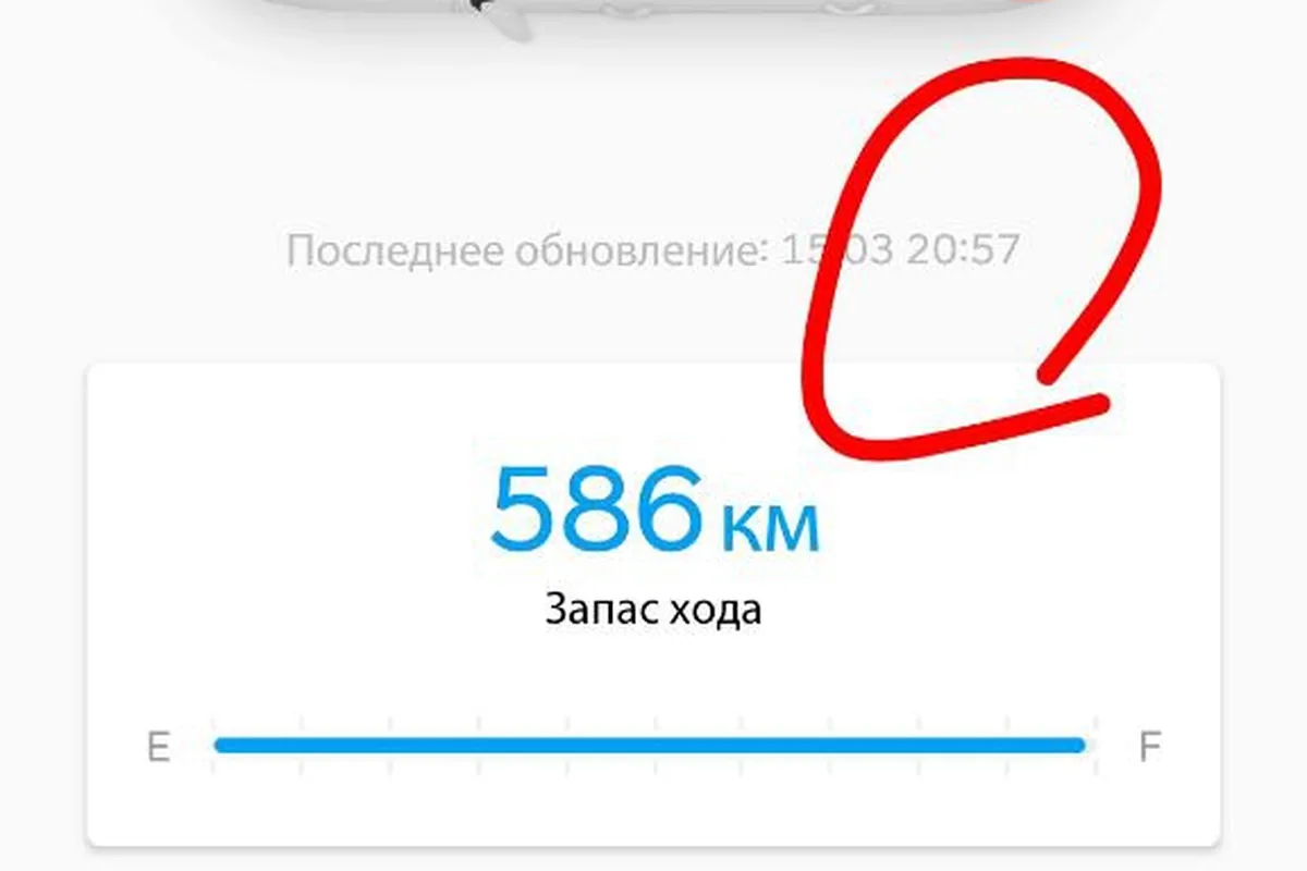Экран статуса Hyundai Creta в приложении телематики