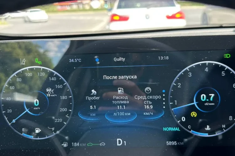 Расход 11,1 л в жару