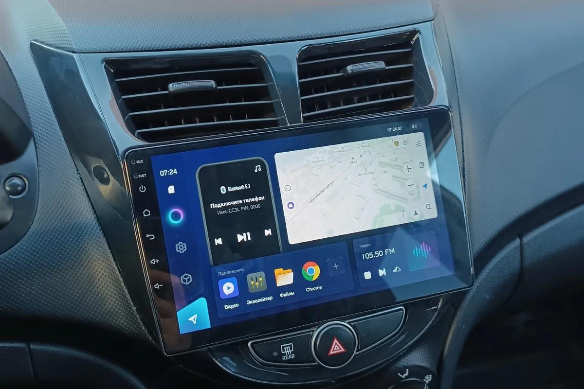 Андроид-магнитола Teyes в Hyundai Solaris 1