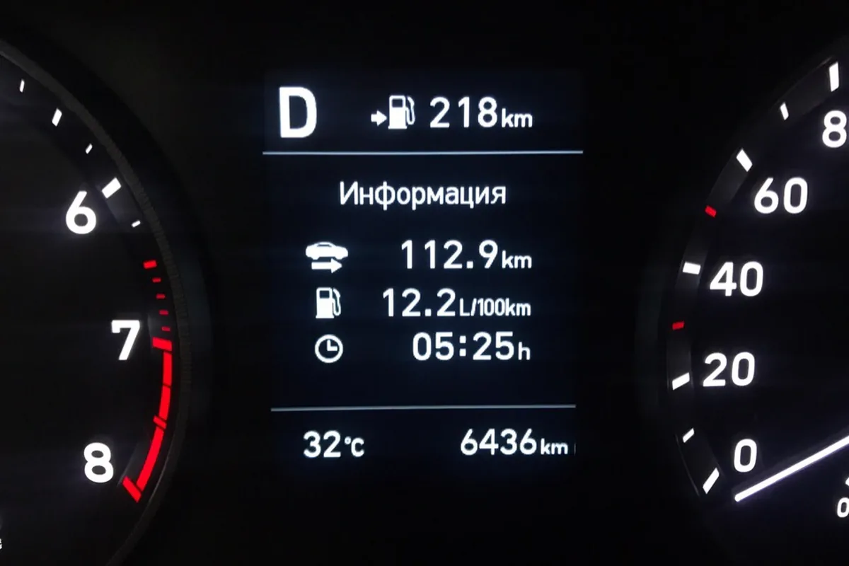 Бортовой компьютер Hyundai Solaris 2: расход 12,2 л на 100 км