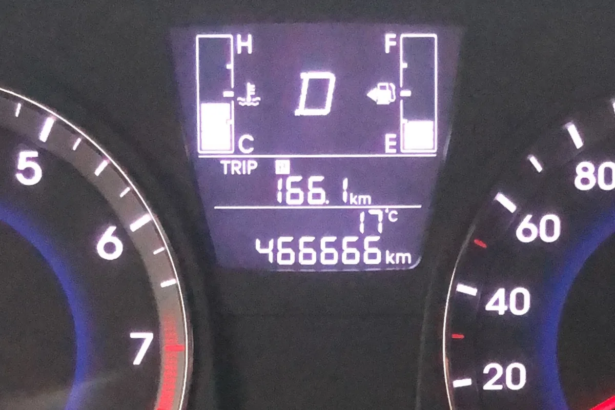 Одометр Hyundai Solaris 1 с мотором 1.6 на 466 666 км