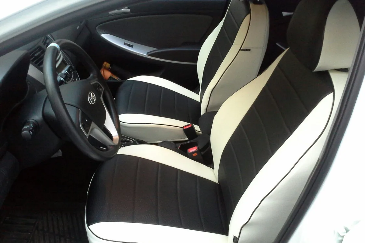 Чехлы из экокожи в Hyundai Solaris 1