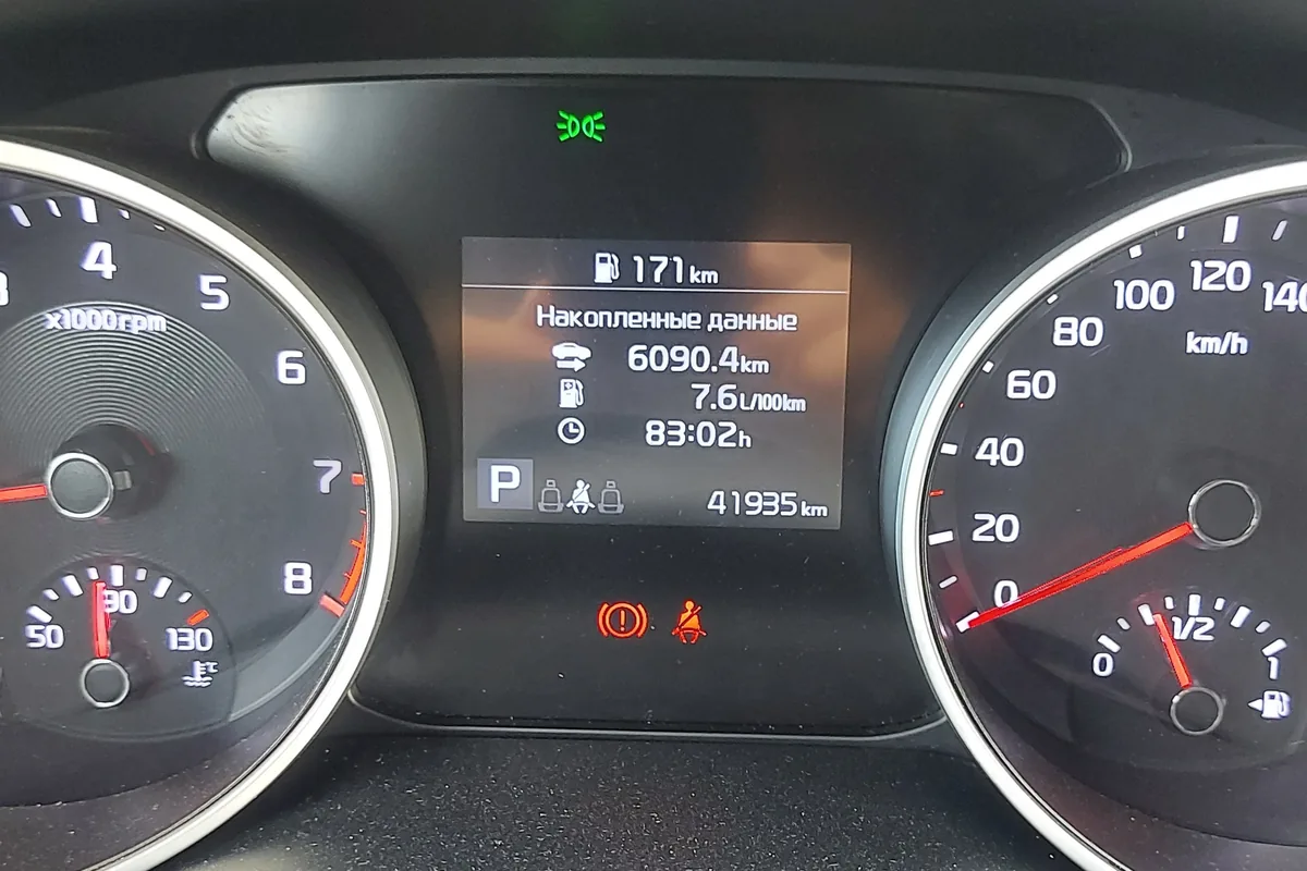Бортовой компьютер Kia Ceed CD 1.4T: средний расход 7,6 л