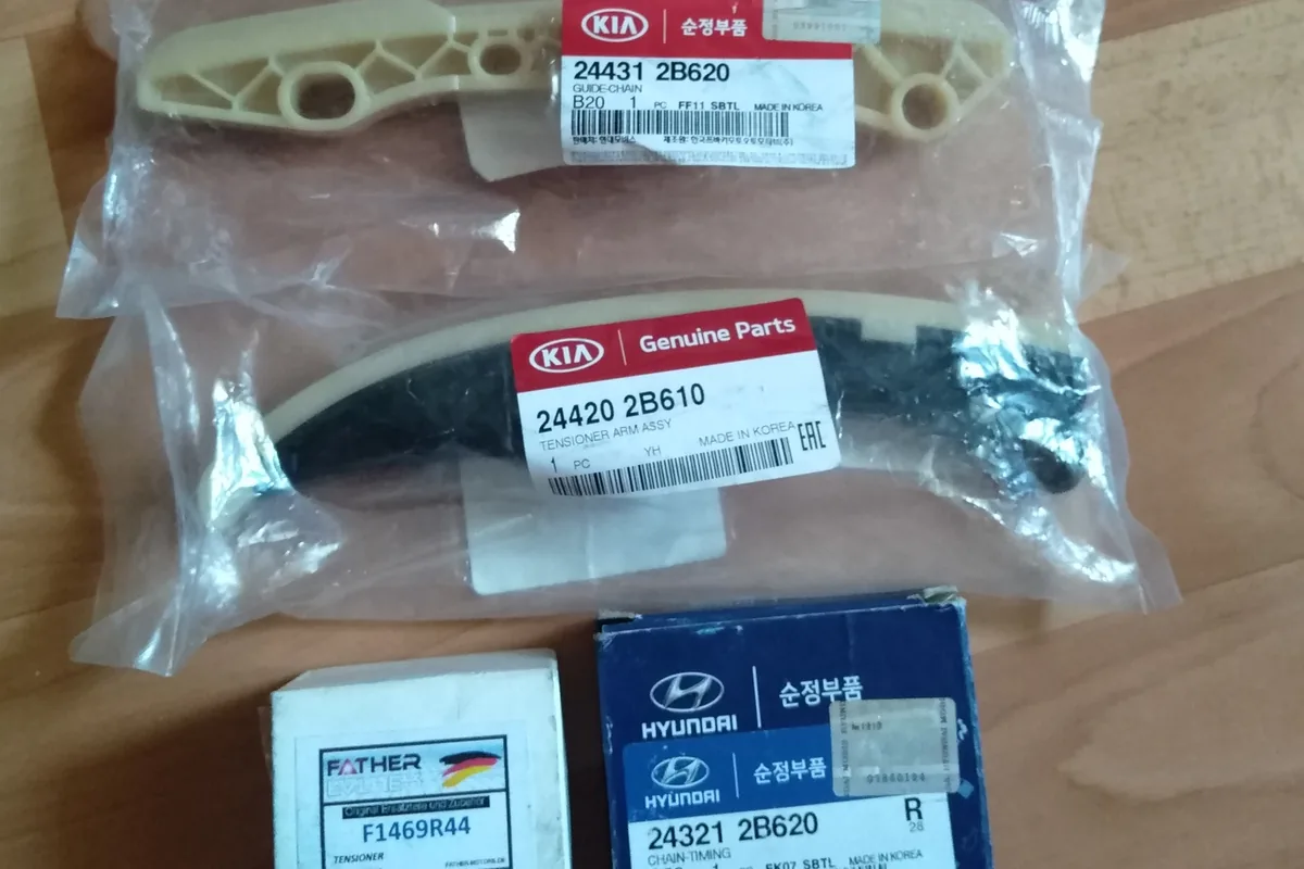 Оригинальные башмаки, натяжитель и цепь ГРМ для Kia Ceed