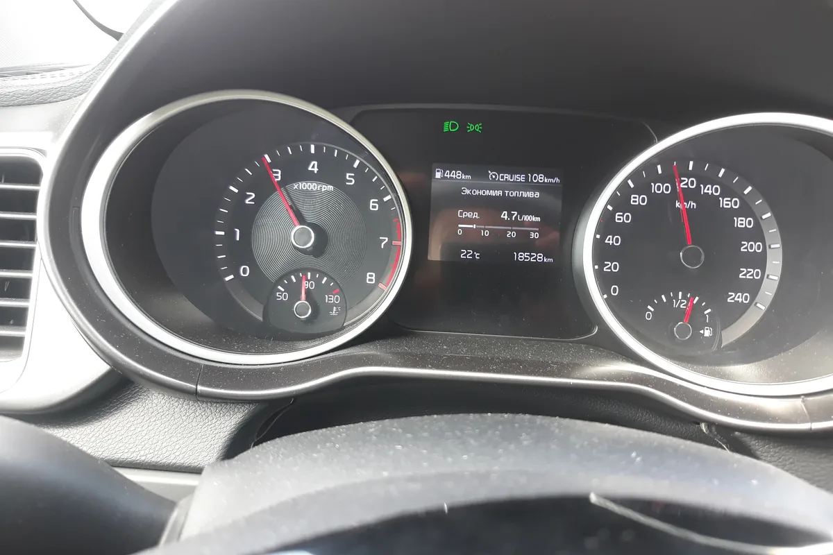 Приборка Kia Ceed CD на круизе: расход 4,7 л на 100 км