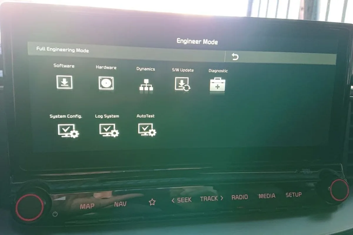 Инженерное меню штатной мультимедиа Kia Ceed CD