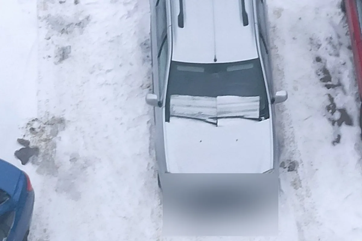 Lada Largus на зимней стоянке с подогревом лобового стекла