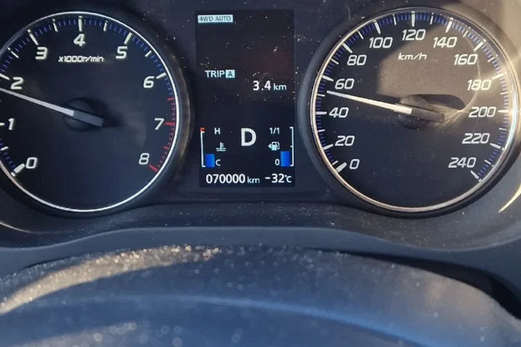 Приборная панель Mitsubishi Outlander 3 при −32 °C