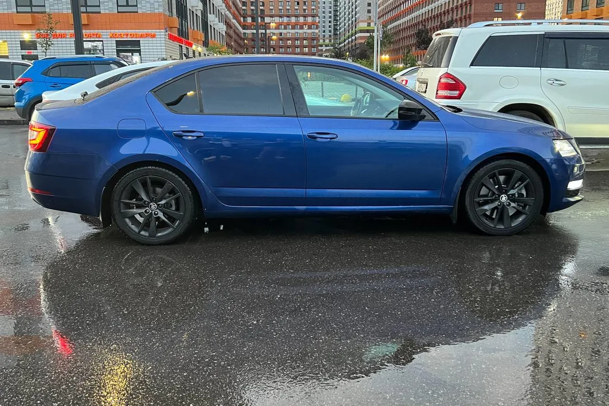 Skoda Octavia A7 на пружинах Eibach -30 в профиль