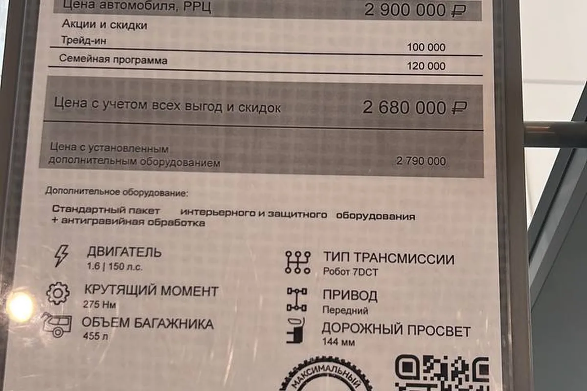 Стенд Arrizo 8 Active с ценой