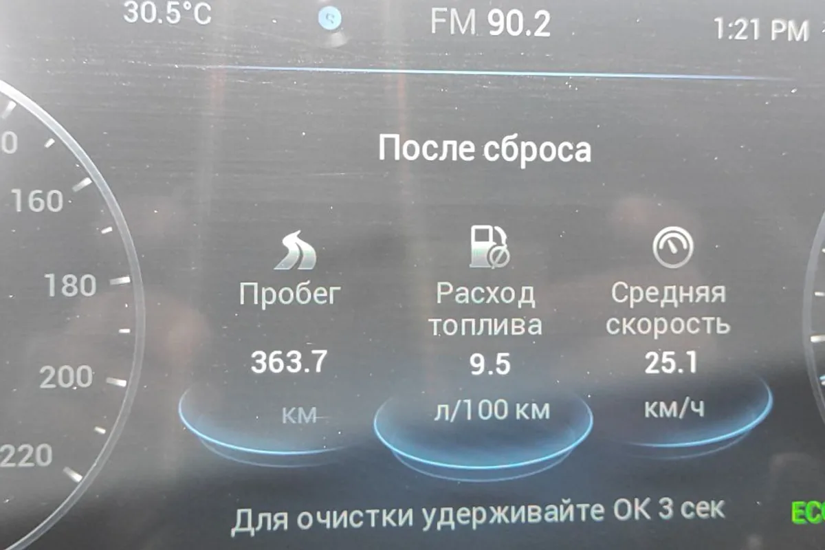 Расход 9,5 л/100 км в городе