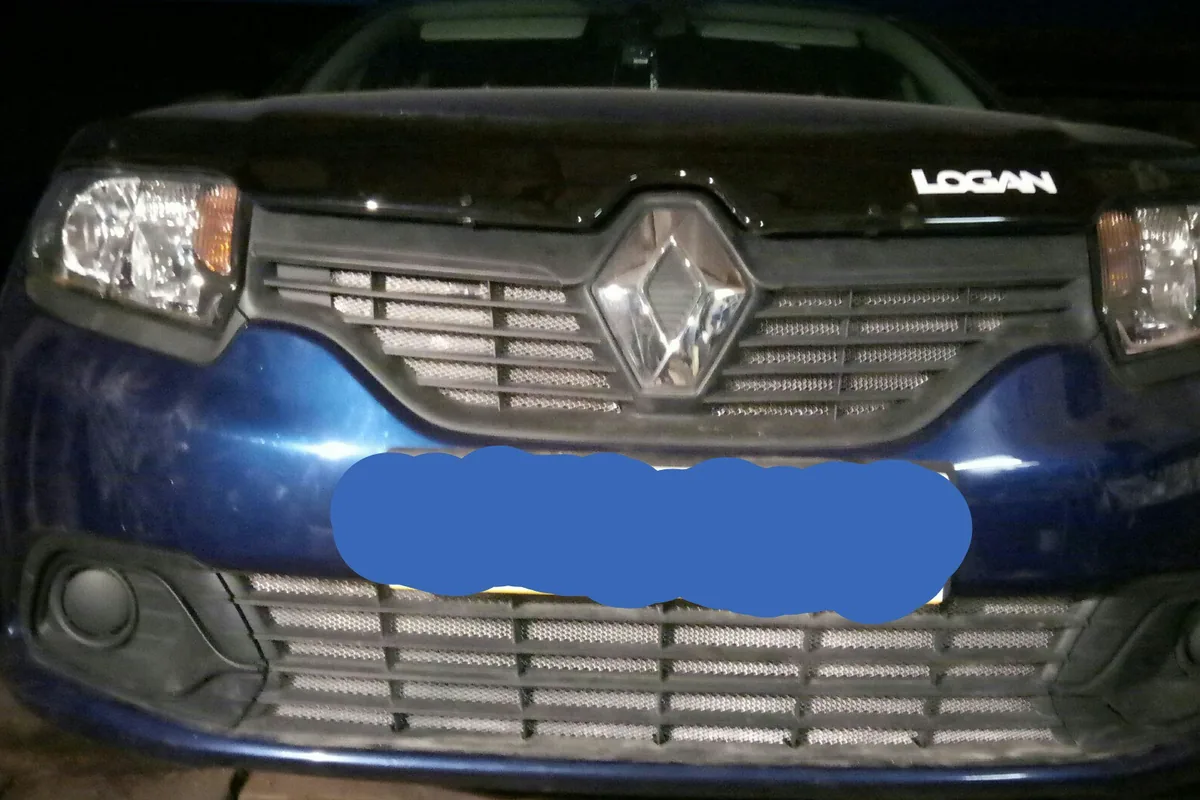 Сетка в решётке переднего бампера Renault Logan 2